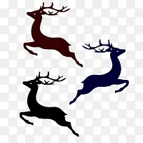 三只跳跃的小鹿