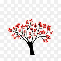 红色梅花树