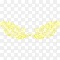 手绘黄色卡通翅膀设计