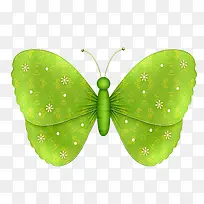 绿色翅膀卡通蝴蝶