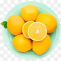 一盘橙子，水果，盘子，橙子