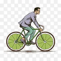 骑自行车额的男人