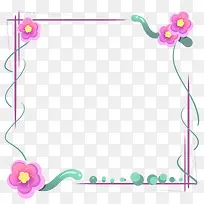 粉色花朵方形边框