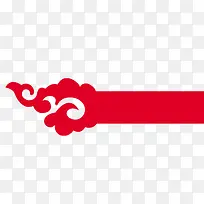 红色花纹横幅