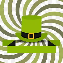 矢量绿色漩涡和帽子