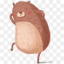 生气的小熊插画