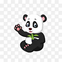 可爱招手熊猫