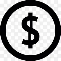 美元的符号在一个圈内图标