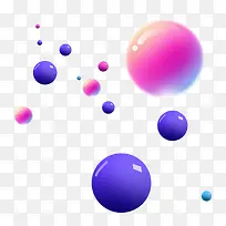 紫色圆球立体元素