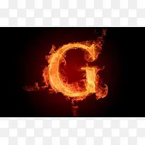 英文字母火焰特效G