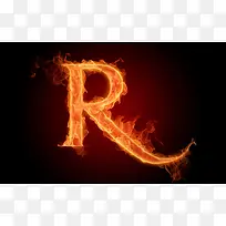 英文字母火焰特效R