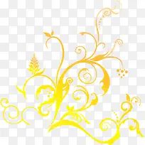 黄色唯美花纹花枝