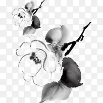 水墨画桃花