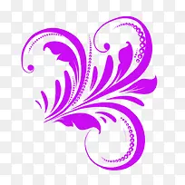梦幻紫色花枝花纹装饰
