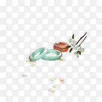 玉镯花枝手绘古风