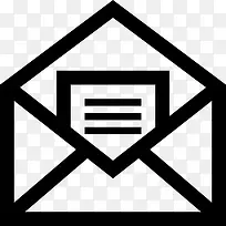 打开邮件标志信封和一封信里面图标