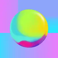 渐变色球体圆形漂浮球体元素