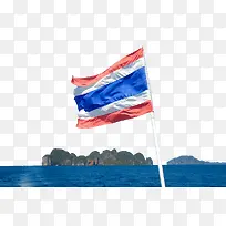 大海旁的泰国国旗