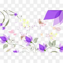紫色花装饰图