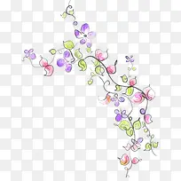 紫色梦幻花藤装饰图案