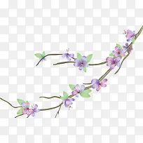 紫色手绘小花