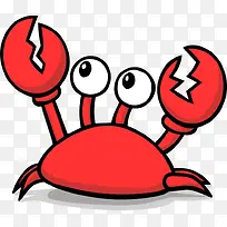 卡通手绘红色大螃蟹