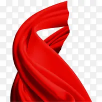 红色绸带招聘海报素材