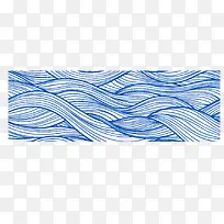 矢量海浪纹理蓝色条纹