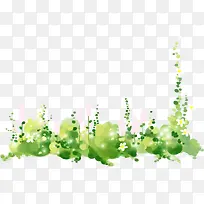 手绘绿色植物春天
