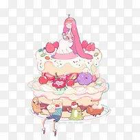 粉色少女蛋糕