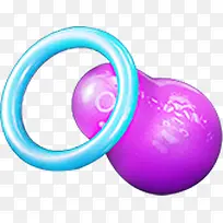 蓝色圆环紫色球
