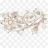 矢量手绘花纹