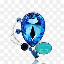 蓝色钻石胸针