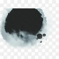 黑色圆形泼墨设计