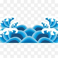 蓝色海浪花纹传统花纹中国风