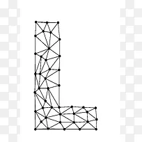 手绘几何线条L字母