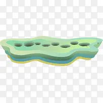 绿色卡通多层多孔海报背景