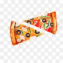 意大利美食矢量披萨素材手绘