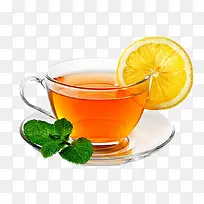 柠檬茶喝茶素材免抠