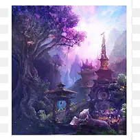 紫色梦幻仙境壁纸