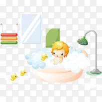 卡通可爱洗澡澡缸