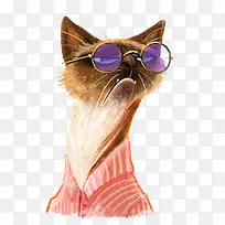 手绘猫咪   装酷猫咪