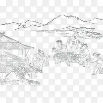 手绘加工麻花场景人物