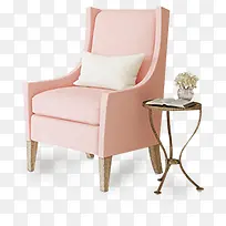 粉色单人沙发