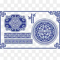 蓝色中国古典花纹