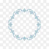 蓝色清新花纹设计圆环