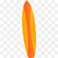 手绘橙色冲浪板