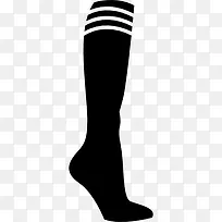 足球长袜与白色线条图标