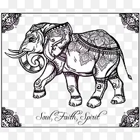 大象花纹图案