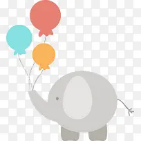 矢量吹气球的大象